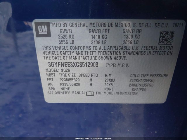 2012 CADILLAC SRX 3GYFNEE3XCS512903 Photo 8