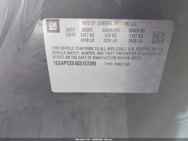 2016 CADILLAC CTS 1G6AP5SX4G0157289 Photo 8