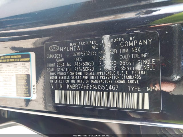 2022 HYUNDAI PALISADE KM8R74HE6NU351467 Photo 8
