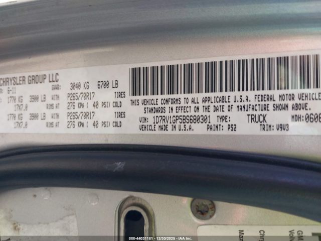 2011 RAM RAM 1500 1D7RV1GP5BS680301 Photo 8