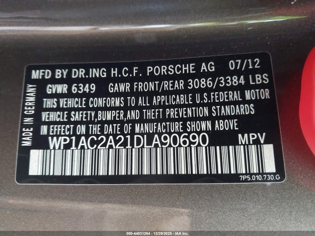 2013 PORSCHE CAYENNE WP1AC2A21DLA90690 Photo 8