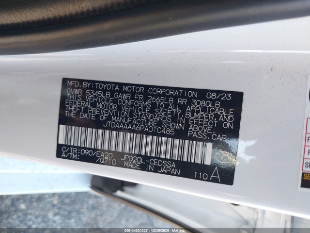JTDAAAAA6PA010485 Toyota Mirai Xle
