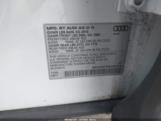 2019 AUDI Q7 WA1LHAF78KD031518 Photo 8