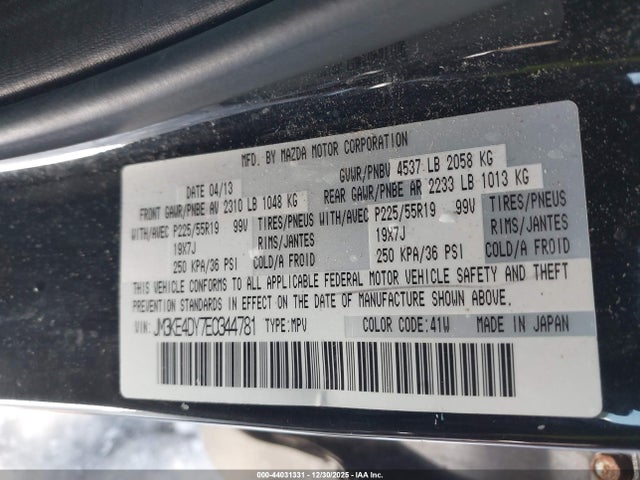 Продаж на аукціоні авто 2014 Mazda Cx-5 Grand Touring, vin: JM3KE4DY7E0344781, номер лоту: 44031331