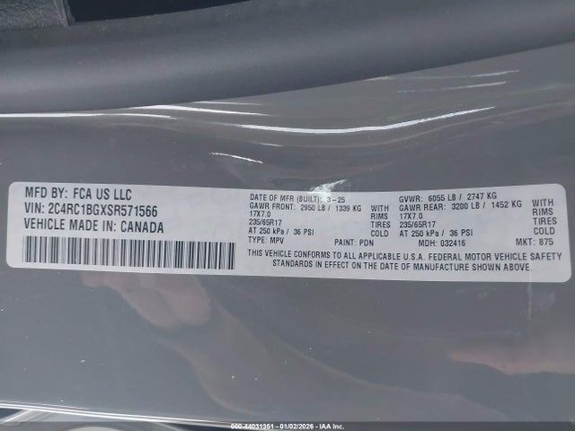 2025 CHRYSLER PACIFICA 2C4RC1BGXSR571566 Photo 8