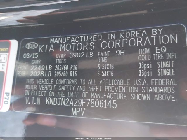 2015 KIA SOUL KNDJN2A29F7806145 Photo 8