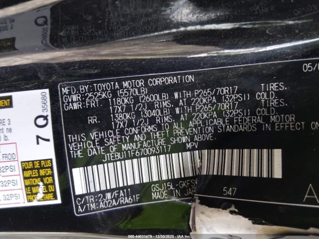 2007 TOYOTA FJ CRUISER JTEBU11F670093117 Photo 8