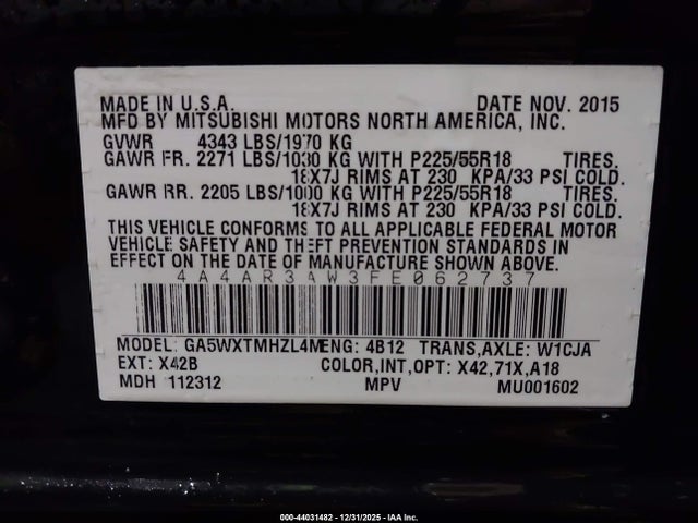 2015 MITSUBISHI OUTLANDER SPORT 4A4AR3AW3FE062737 Photo 8