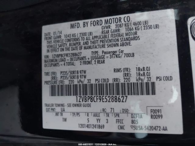 2014 FORD MUSTANG 1ZVBP8CF9E5288627 Photo 8