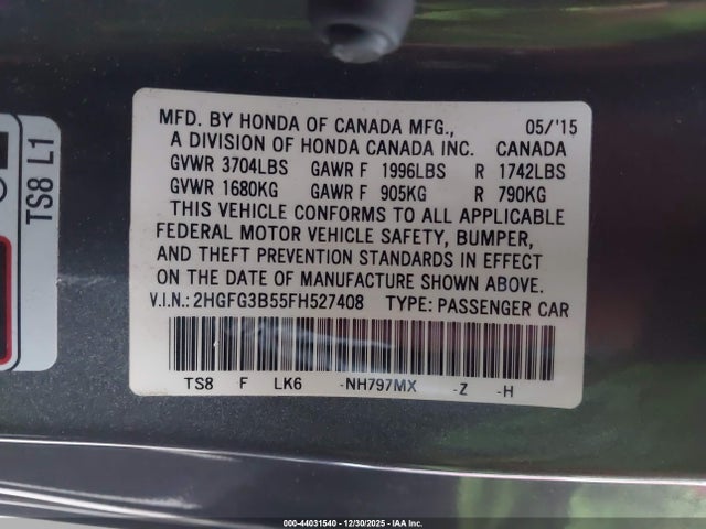 2HGFG3B55FH527408 Honda Civic Lx