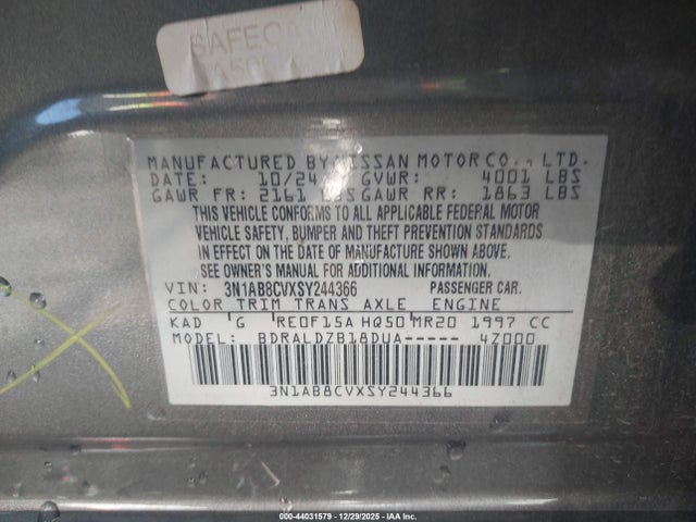 Nissan SENTRA SV 2025 3N1AB8CVXSY244366 Image 9