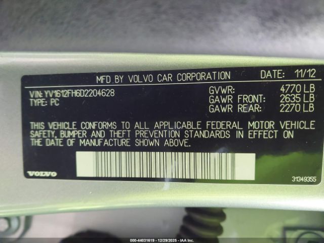 2013 VOLVO S60 YV1612FH6D2204628 Photo 8