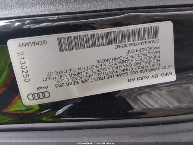 2021 AUDI A4 WAUABAF4XMA085683 Photo 8