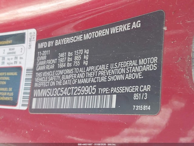 2012 MINI COOPER WMWSU3C54CT259905 Photo 8