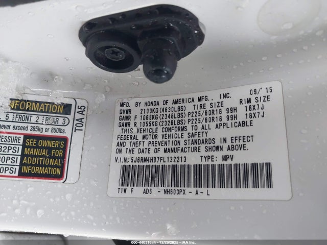 5J6RM4H97FL132213 Honda Cr-v Touring