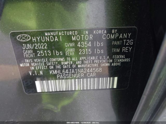 2022 HYUNDAI SONATA KMHL64JA1NA244568 Photo 8