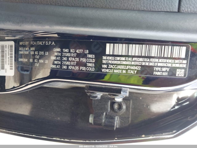 ZACCJABB2JPH48422 Jeep Renegade Latitude Fwd