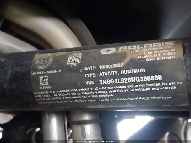 3NSG4L928NG386838 Polaris Rzr Turbo R 4 Ultimate