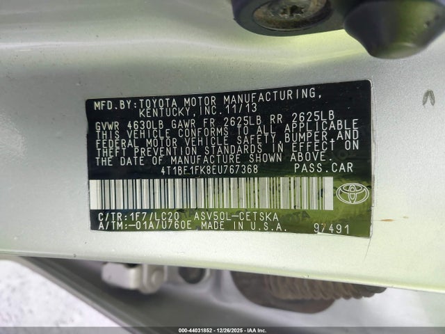 4T1BF1FK8EU767368 Toyota CAMRY SE