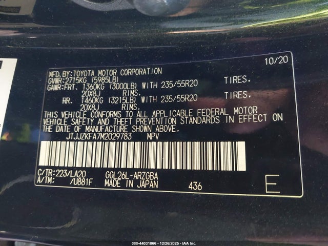 2021 LEXUS RX 350L JTJJZKFA7M2029783 Photo 8