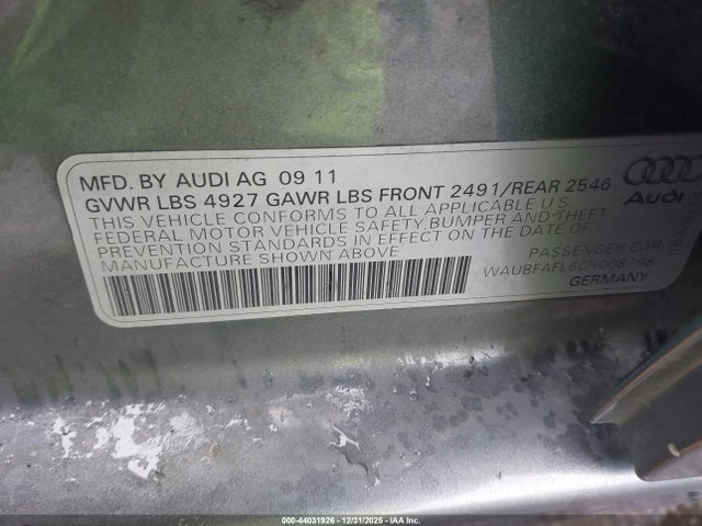 2012 AUDI A4 WAUBFAFL6CN008798 Photo 8