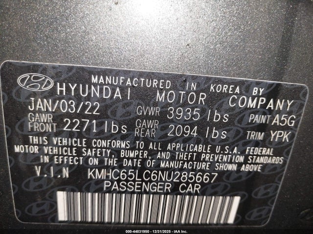2022 HYUNDAI IONIQ HYBRID KMHC65LC6NU285667 Photo 8