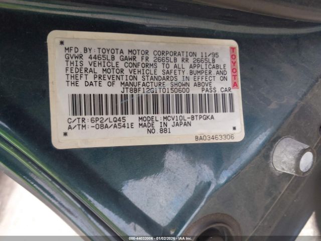 1996 LEXUS ES JT8BF12G1T0150600 Photo 8