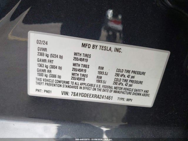 2024 TESLA MODEL Y 7SAYGDEEXRA241461 Photo 8