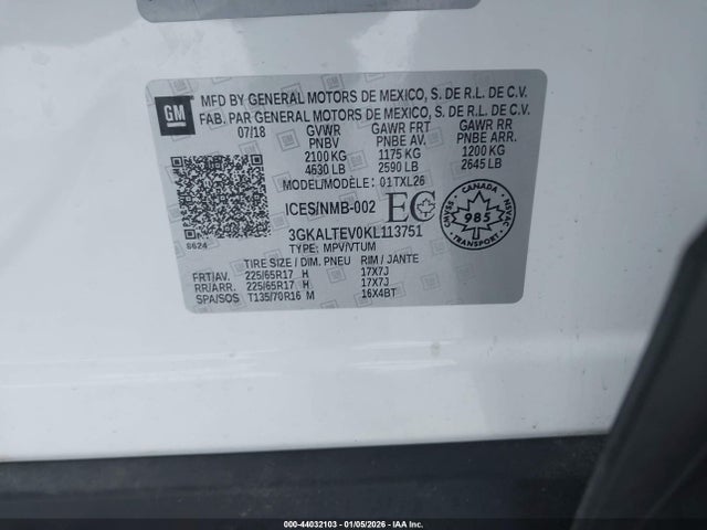 3GKALTEV0KL113751 GMC Terrain Sle
