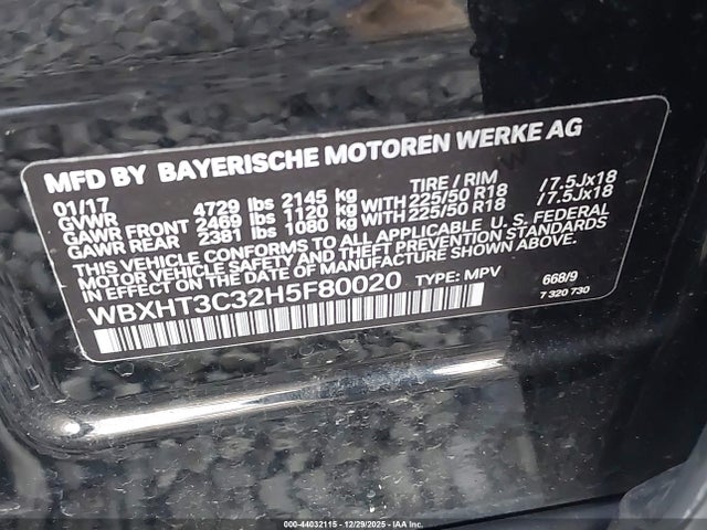 WBXHT3C32H5F80020 BMW X1 Xdrive28i