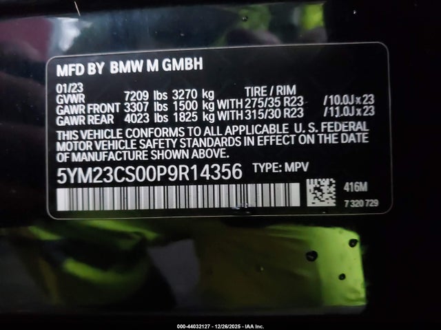 BMW Xm 2023 5YM23CS00P9R14356 Image 9
