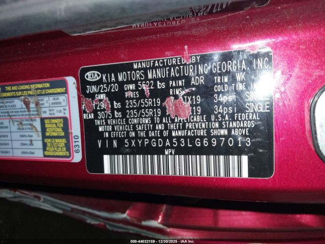 2020 KIA SORENTO 5XYPGDA53LG697013 Photo 8