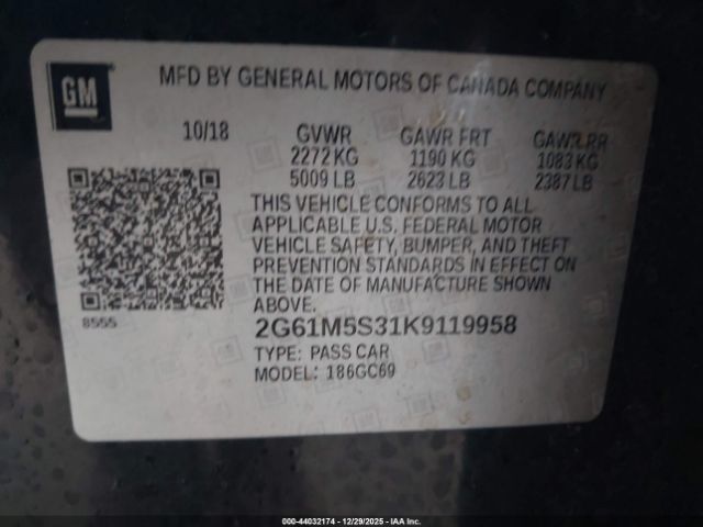 2019 CADILLAC XTS 2G61M5S31K9119958 Photo 8