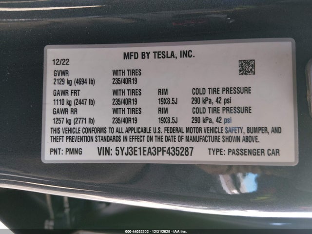 2023 TESLA MODEL 3 5YJ3E1EA3PF435287 Photo 8