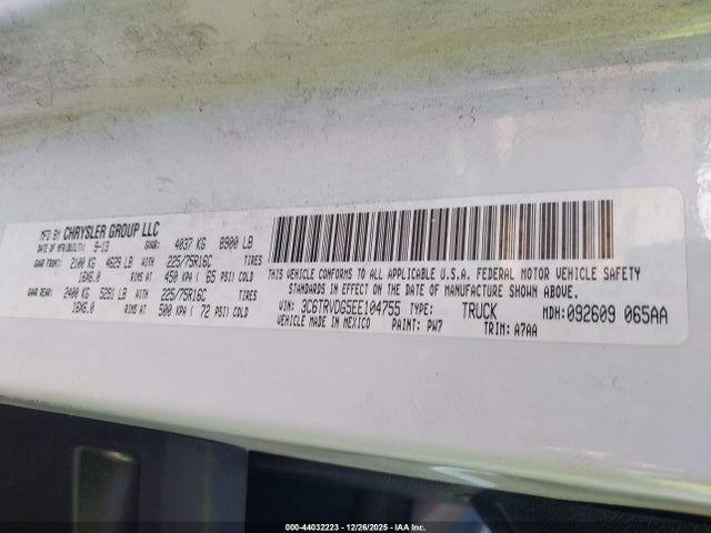 2014 RAM PROMASTER 2500 3C6TRVDG5EE104755 Photo 8