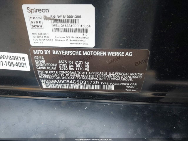 WBS8M9C54G5D31739 BMW M3