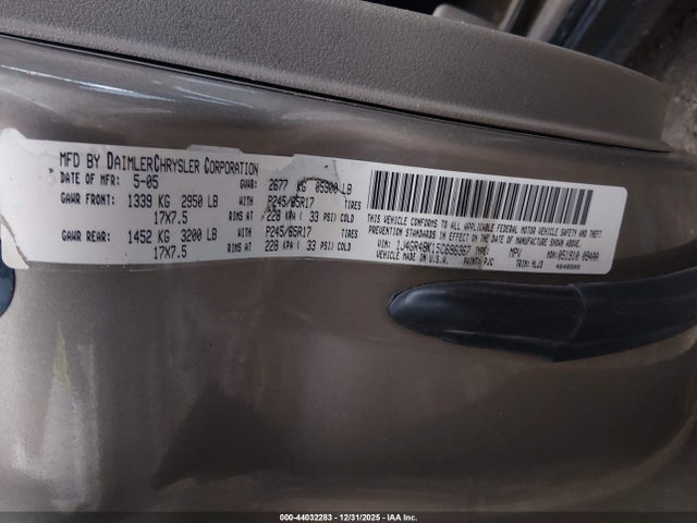 2005 JEEP GRAND CHEROKEE 1J4GR48K15C696367 Photo 8