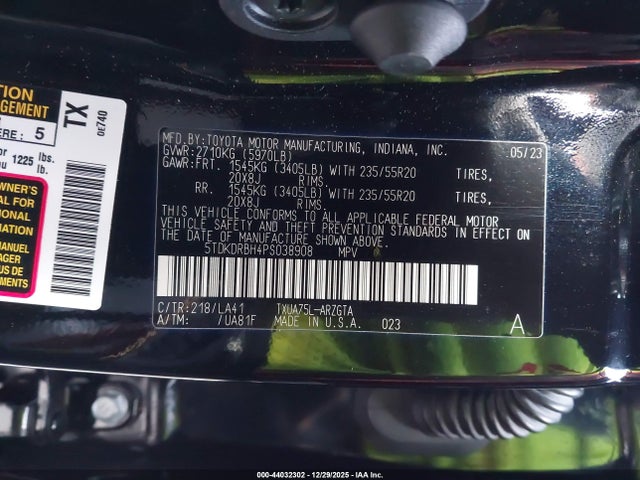 Toyota Highlander Platinum 2023 5TDKDRBH4PS038908 Image 9
