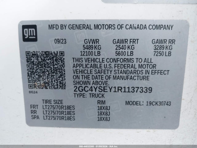 2GC4YSEY1R1137339 Chevrolet Silverado 3500hd Work Truck