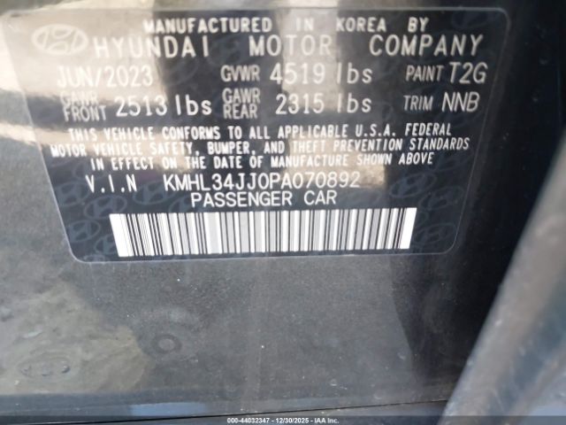 2023 HYUNDAI SONATA HYBRID KMHL34JJ0PA070892 Photo 8