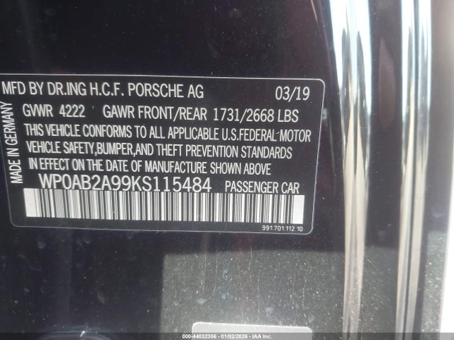 2019 PORSCHE 911 WP0AB2A99KS115484 Photo 8