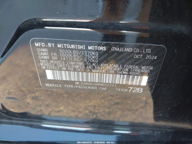 2024 MITSUBISHI MIRAGE ML32AUHJXRH032711 Photo 8
