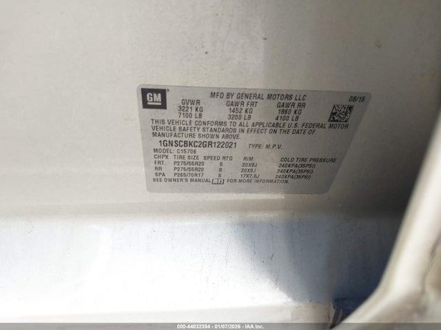 Chevrolet Tahoe Lt 2016 1GNSCBKC2GR122021 Image 9