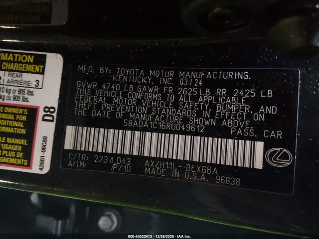 Lexus ES 300H 2024 58ADA1C16RU049612 Image 9