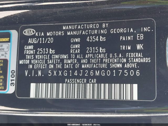 2021 KIA K5 5XXG14J26MG017506 Photo 8