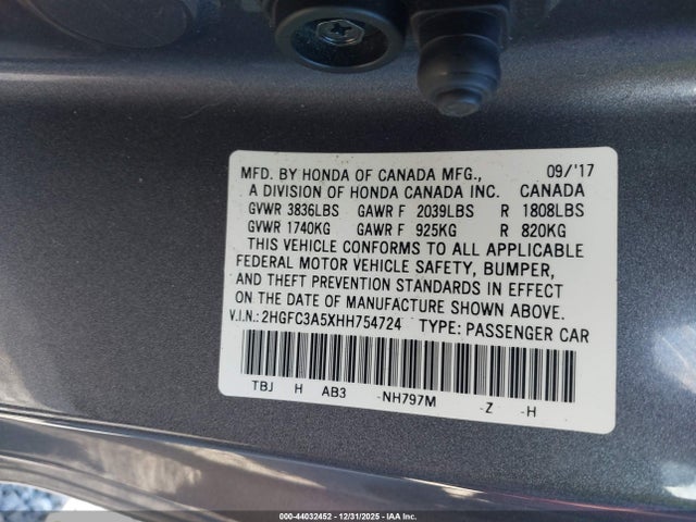 2HGFC3A5XHH754724 Honda CIVIC SI