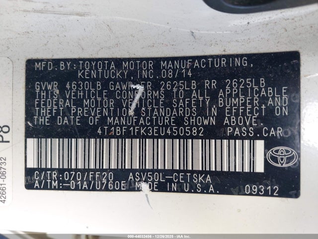 4T1BF1FK3EU450582 Toyota Camry Se Sport
