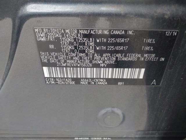 2015 TOYOTA RAV4 2T3WFREVXFW156326 Photo 8