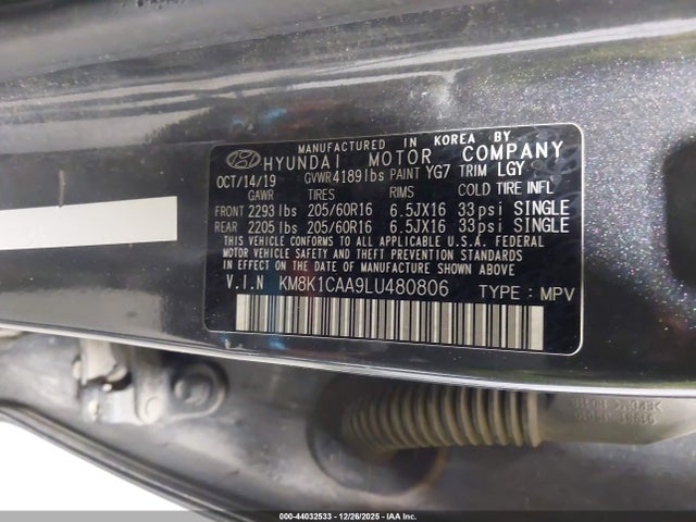 Hyundai Kona Se 2020 KM8K1CAA9LU480806 Image 9
