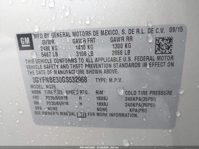 2016 CADILLAC SRX 3GYFNBE30GS532968 Photo 8